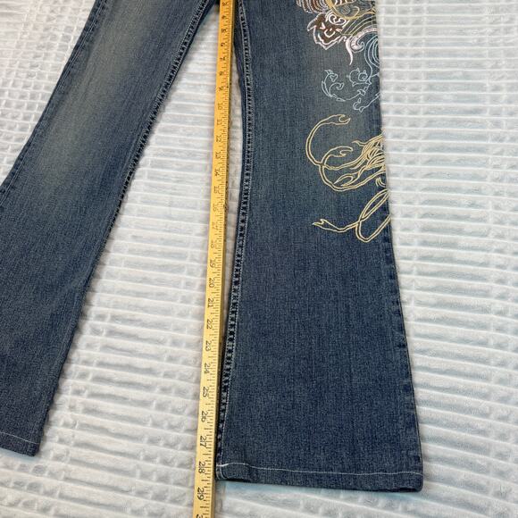 Womens Allen Schwartz Allen B Embroidered Flare Jeans Size 28 - Picture 3 of 11